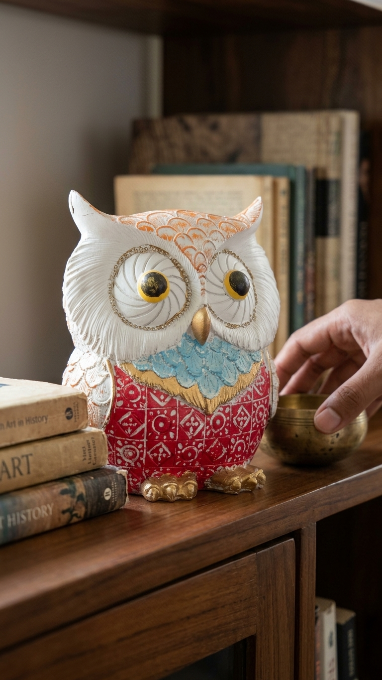 Handcrafted Owl Showpiece for Home Decor – Premium Decorative Owl Sculpture
