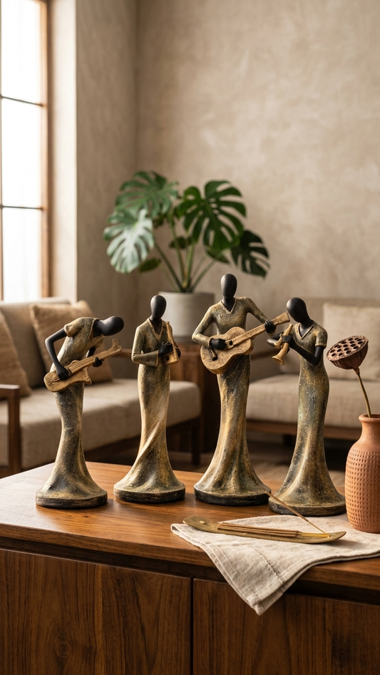 Abstract musician figurines set for home decor India – Modern Art Showpiece for Living Room & Office Decor India