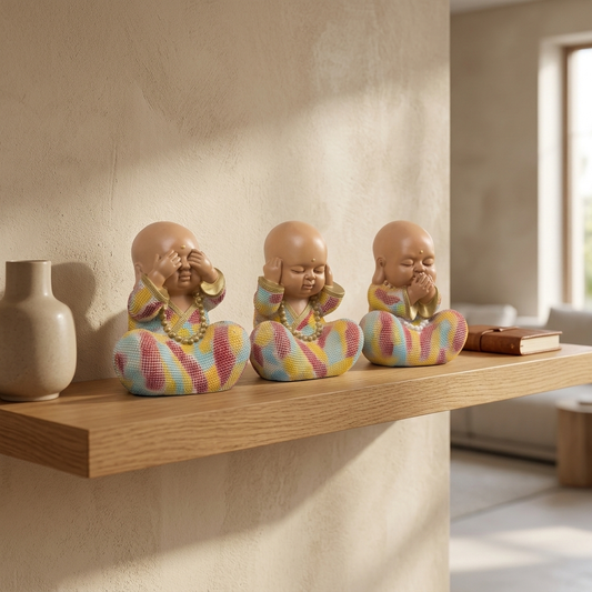 Three Wise Monk Showpiece Set
