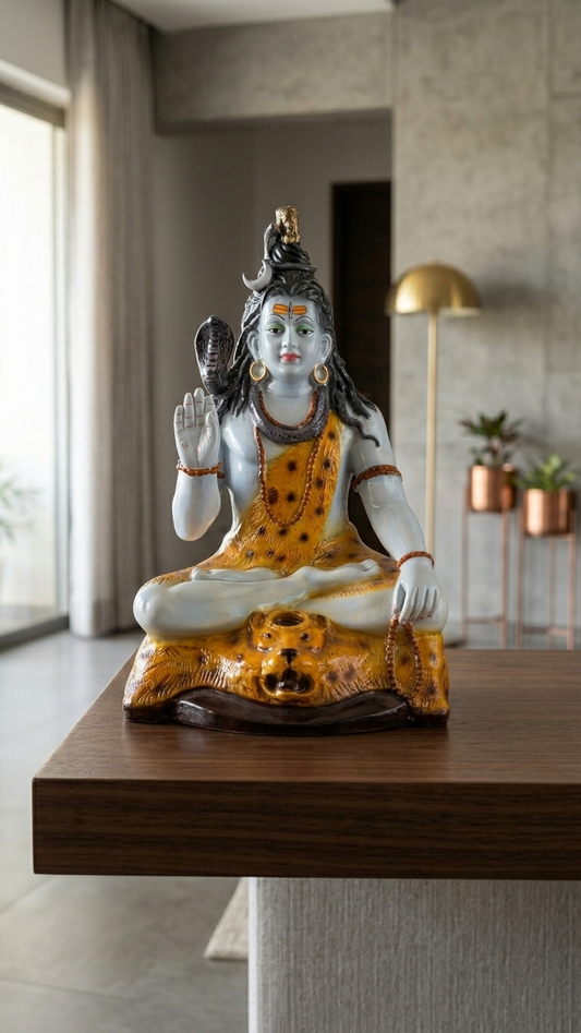 Handcrafted Lord Shiva Idol for Home Temple & Spiritual Decor – Made in India