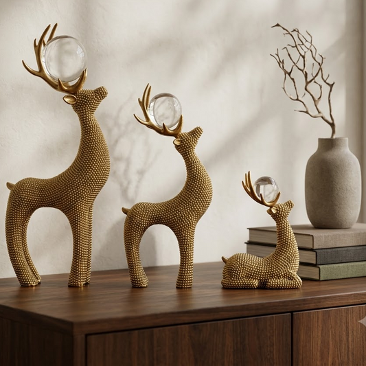 Golden Deer Set of 3