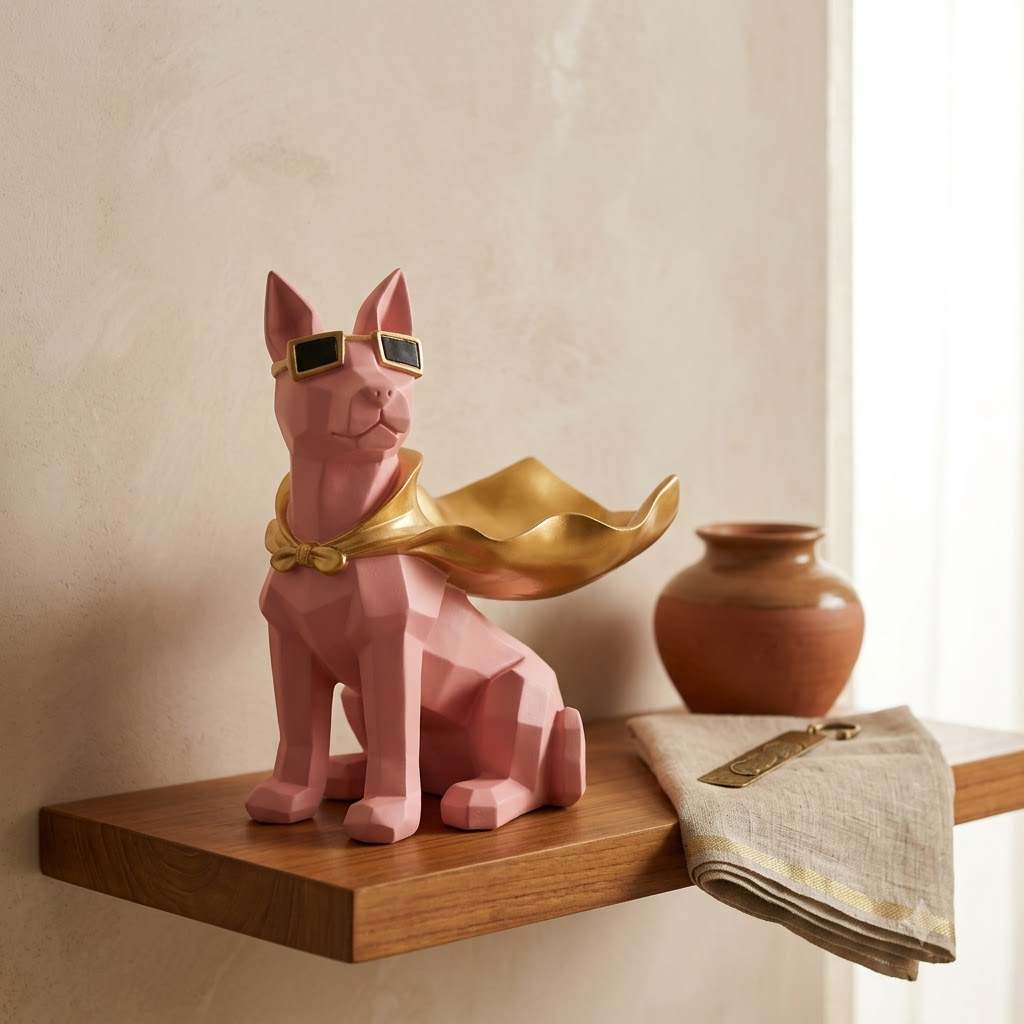 Pink Dog Decorative Showpiece