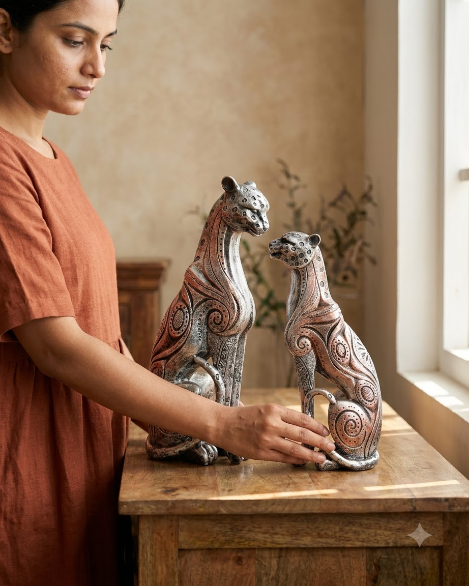 Leopard Showpiece Set of 2