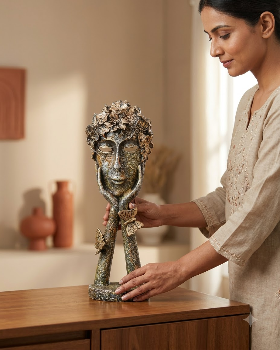 Floral Face Showpiece Set of 3