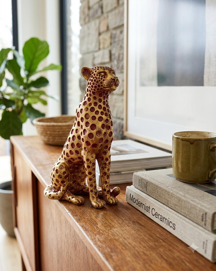 Golden Leopard Showpiece