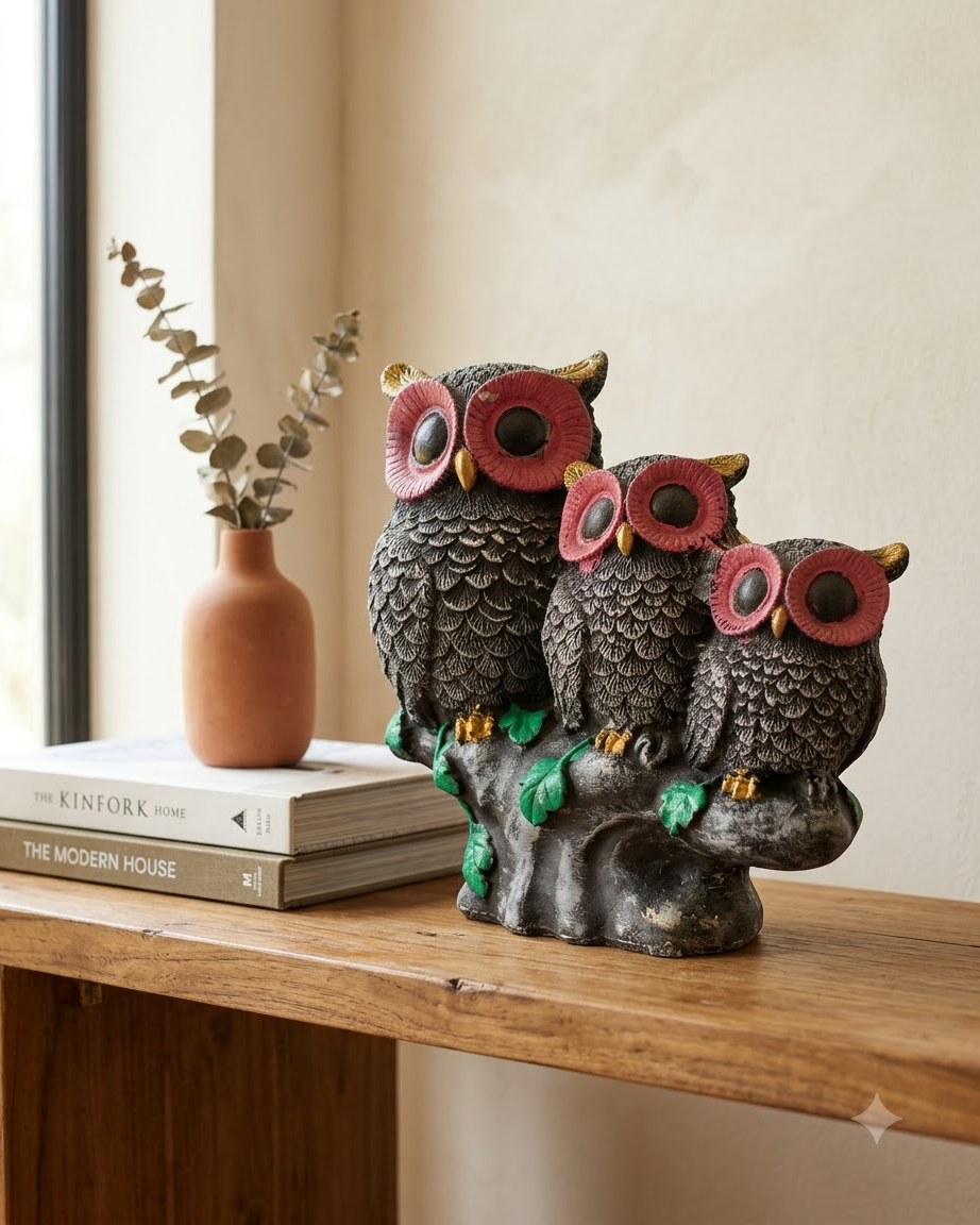 Three Owls Showpiece Set of 3