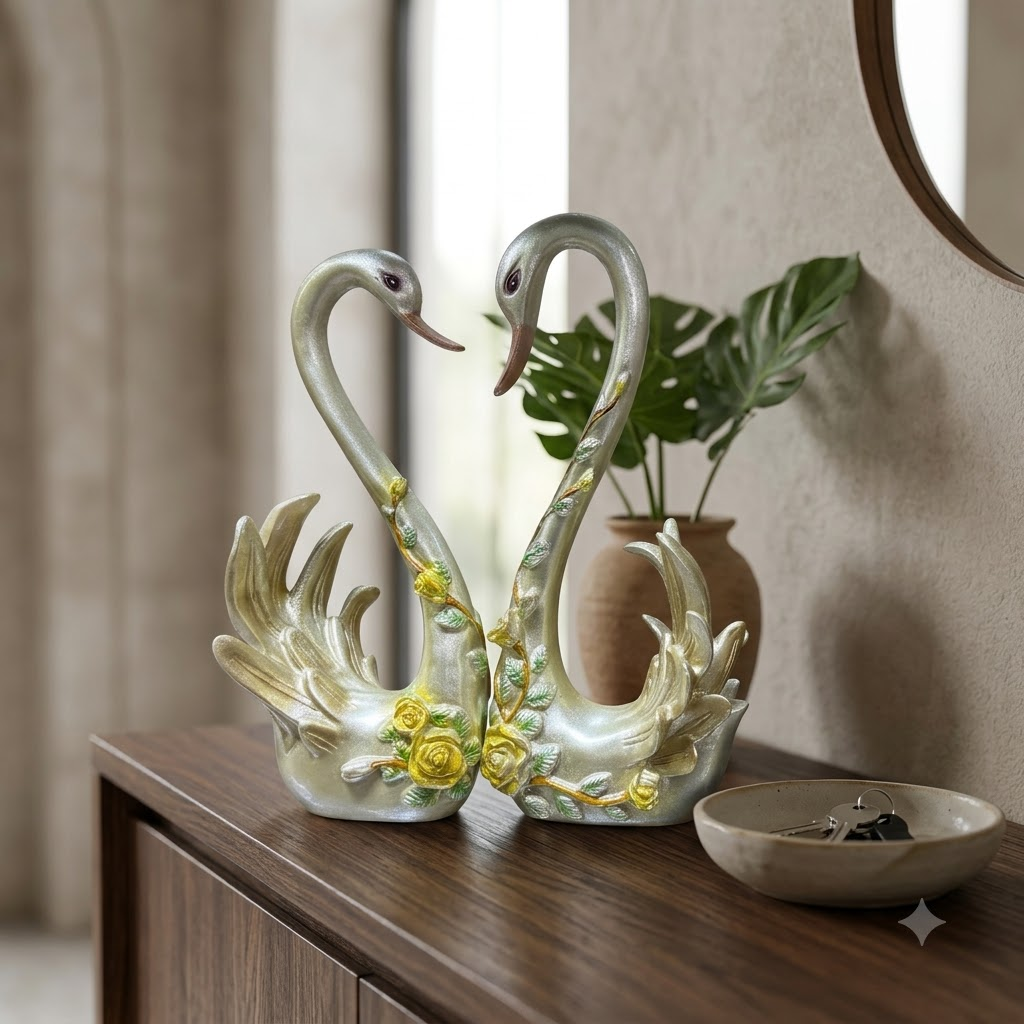 Swan Couple Showpiece