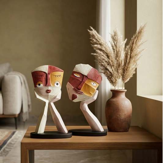 Abstract Couple Face Set