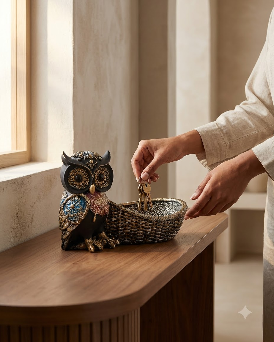 Owl Key Holder Tray Set
