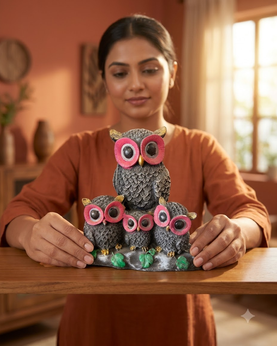 Owl Family Showpiece Set of 4