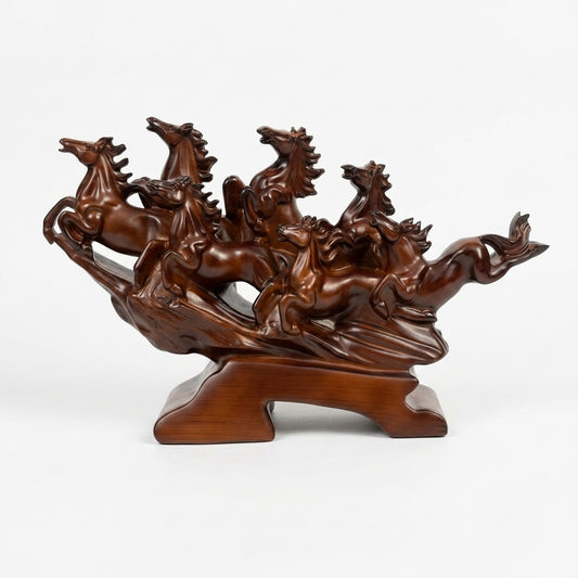 Handcrafted Eight Running Horses Showpiece – Premium Vastu Decor