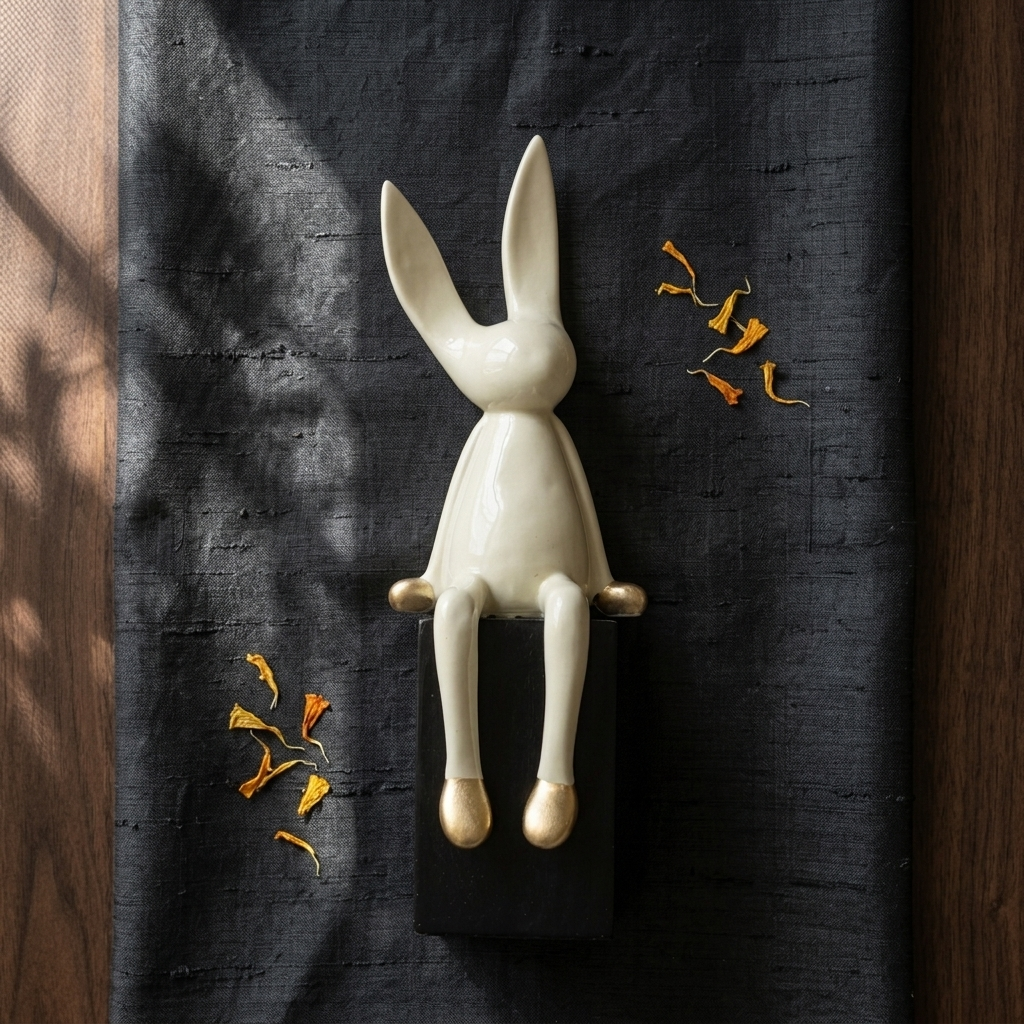 White Sitting Rabbit
