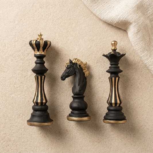 Handcrafted Chess Piece Sculpture Set