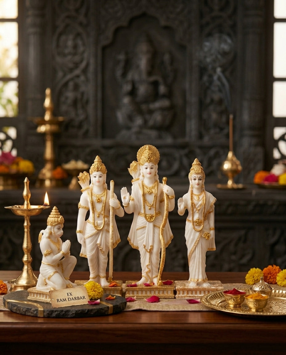 Ram Darbar Decoration Idol Set for Home Temple & Spiritual Decor