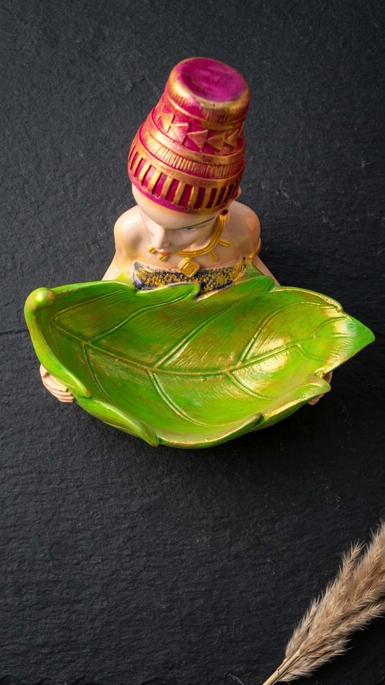 handcrafted leaf bowl showpiece