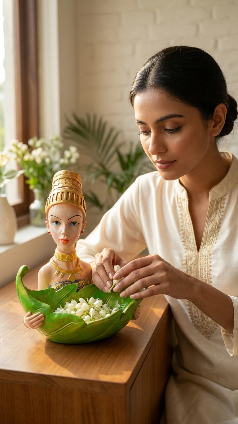 handcrafted leaf bowl showpiece