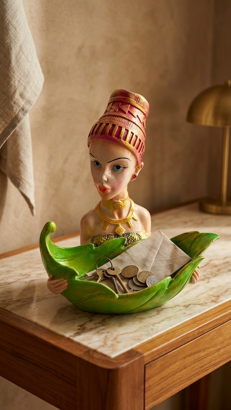 handcrafted leaf bowl showpiece