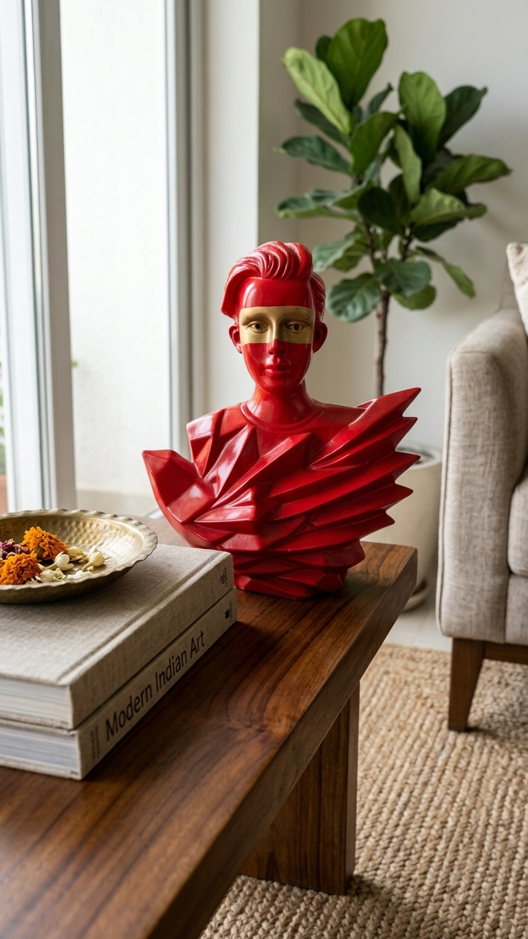 Handcrafted Geometric Gentleman Bust Sculpture – Modern Artistic Showpiece