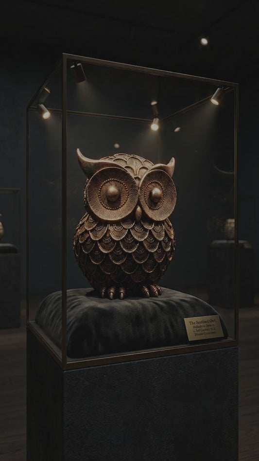 Handcrafted Antique Bronze Owl Showpiece – Majestic Owl Figurine