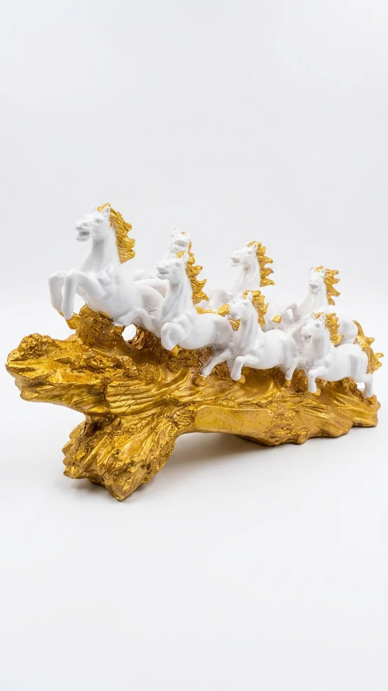 Handcrafted Seven Running Horses Showpiece – Decor for Home & Office